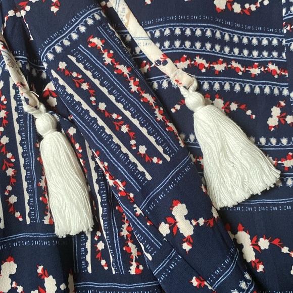 Wide leg multi-colored drawstring waist loose flowy pants - Picture 11 of 12